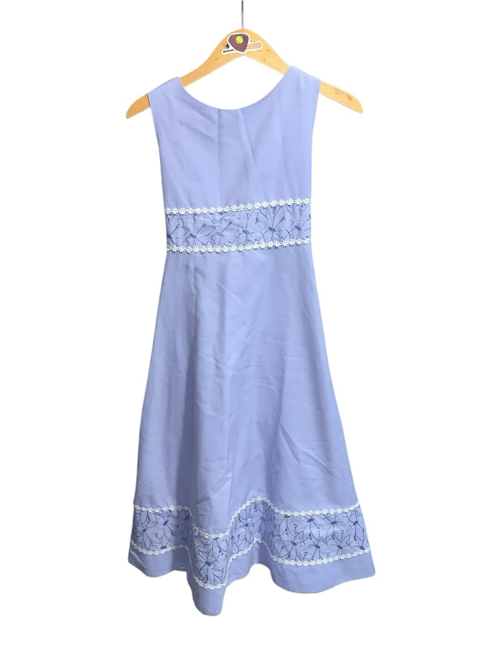 Rare Editions Lavender A-Line Dress with Lace Trim Girls XL Embroidered